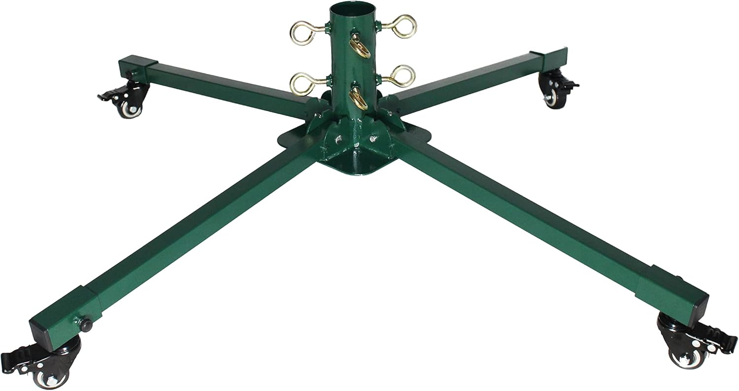 Tree Stands - Goliath Rolling Welded Steel Artificial Christmas Tree Stand with Locking Wheels for Artificial Trees 8 to 14 Foot. Bundle 2 Items