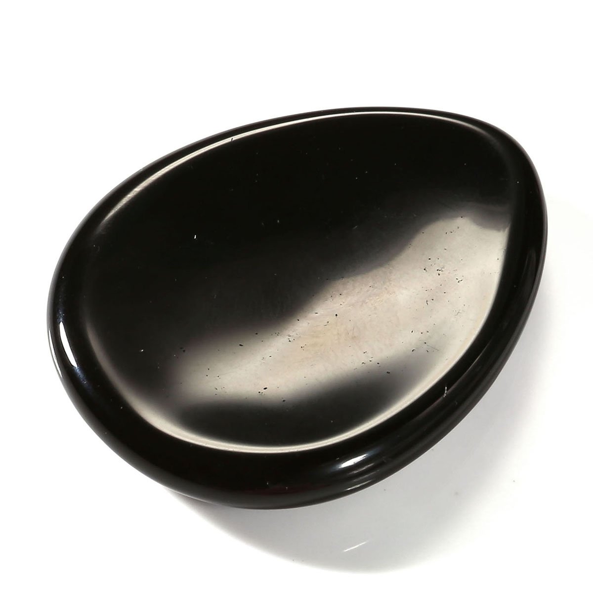 CrystalTears Black Obsidian Crystal Thumb Worry Stone Thumble Polished Healing Crystals Pocket Palm Stone for Anxiety Stress Relief Crystal Therapy