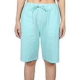 Lisskolo Womens Summer Crop Lounge Pants Soft Plaid Gingham Wide Leg Comfy Elastic Cropped Bottom Loose Capri with Pockets