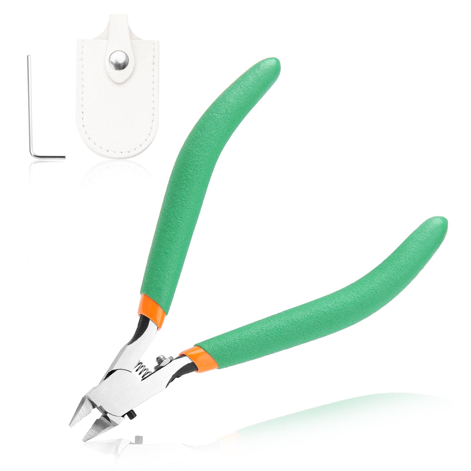 LEONTOOL 5-Inch Model Nipper Single Blade Nipper with Leather Cover Hex Key Single-edge and Blade Case Plastic Model Tools Wire Flush Cutter Plastic Model Cutter for Gundam Models Building