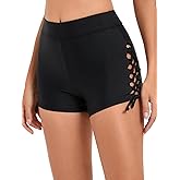 Danga bay Women High Waisted Swim Shorts Tie Adjustable Bathing Suit Bottoms Tankini Swimsuit Bikini Board Shorts