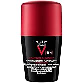 Vichy Roll-On Deodorant for Men, 48h Odour Control Antiperspirant. Dry Feel, Non-Sticky Texture. Hypoallergenic, Alcohol Free