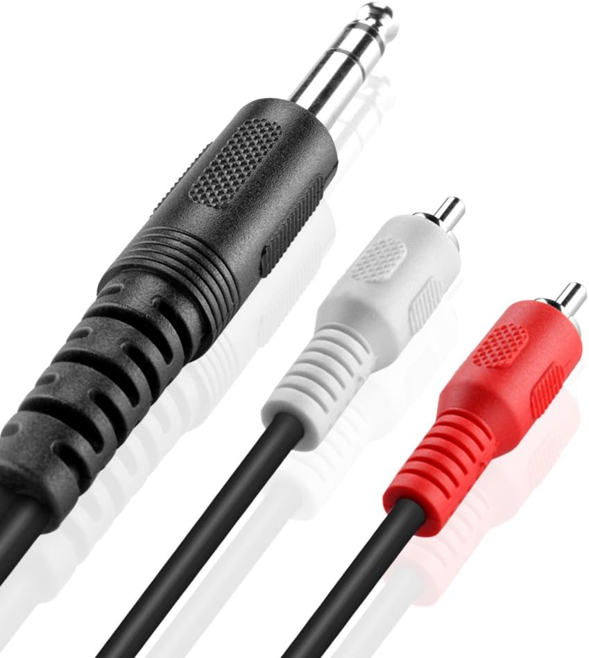 TNP Premium 1/4 Inch (6.35mm) TRS to Dual RCA Cable 3 Feet Balanced TRS Cable 1/4 Inch to 2 RCA Y Splitter - Image 3