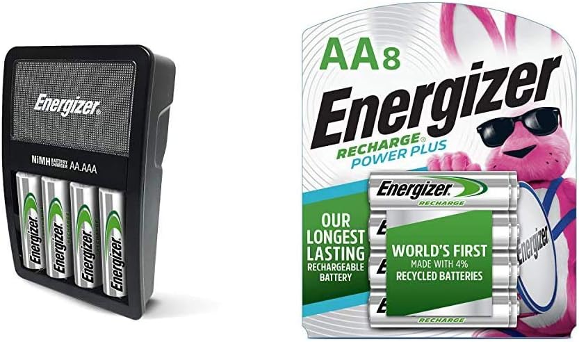 Energizer Rechargeable AA and AAA Battery Charger (Recharge Value) with 4 AA NiMH Rechargeable Batteries: Electronics