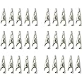 bnafes 27mm/1.06" Alligator Clips Test Crocodile Clamps Silver Tone - (30 Pcs)