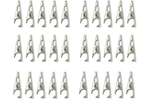 bnafes 27mm/1.06" Alligator Clips Test Crocodile Clamps Silver Tone - (30 Pcs)