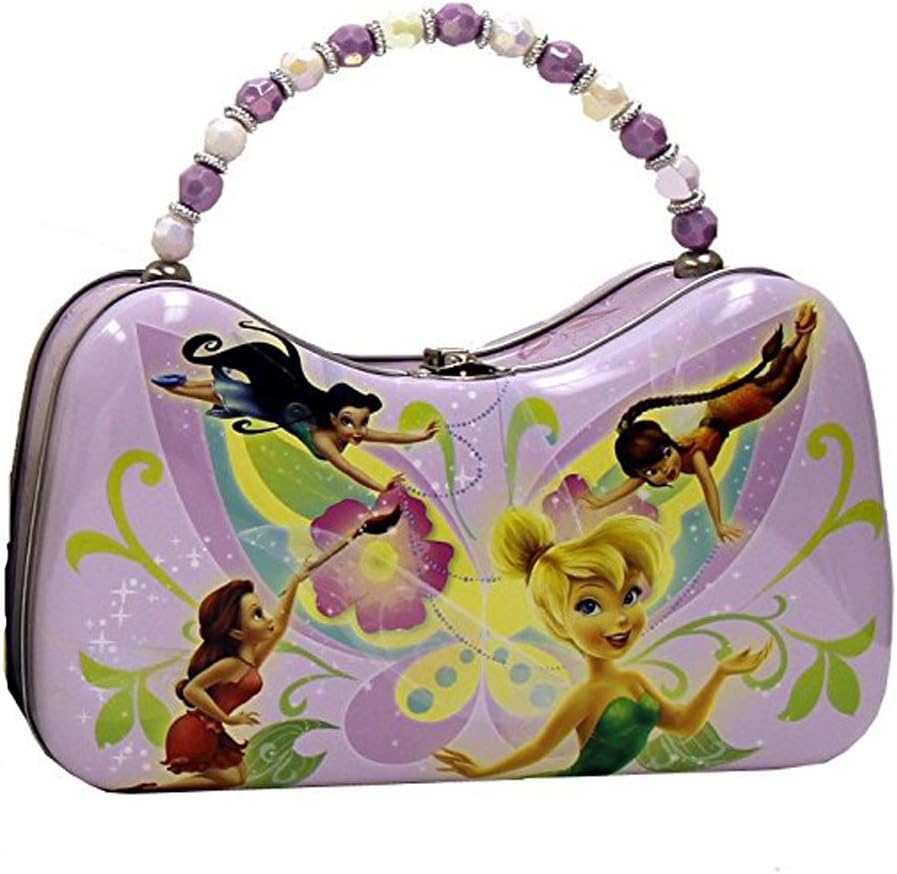 Disney Fairies Tinkerbell and Friends Scoop Purse Tin With Beaded Handle