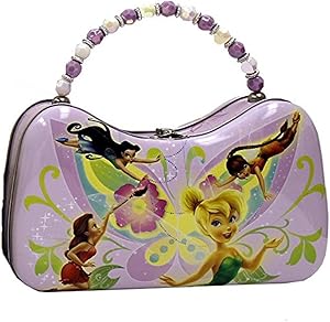 Disney Fairies Tinkerbell and Friends Scoop Purse Tin With Beaded Handle