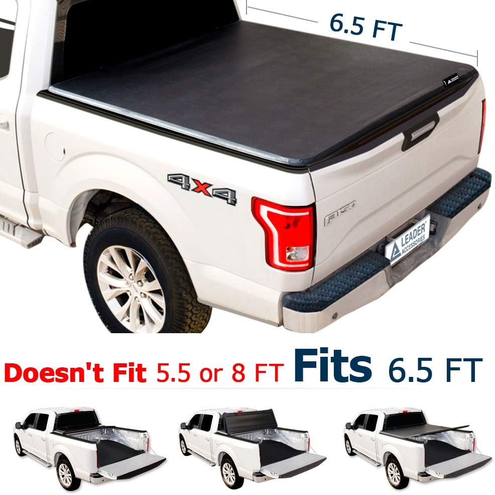 Amazon Com Leader Accessories 6 5ft Tri Fold Tonneau Truck Bed Cover Compatible With 2015 2016 2017 2018 Ford F150 Styleside Trucks Short Bed Automotive