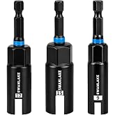 3-Piece Wing Nut Driver Set, 9mm, 12mm, 15mm, 1/4 Inch Hex Shank Power Nuts Driver Bit, Wing Nut Socket for Eye Bolt, Hook Bolt Installation, Wire Twisting