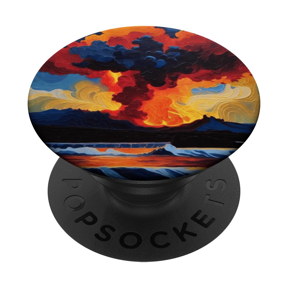 Retro Geology Volcanic Science Seismic Nerdy Geeky Print PopSockets Swappable PopGrip