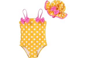 YOUNGER TREE Toddler Baby Girl Swimsuit Infant One Piece Bathing Suits with Hat Newborn Summer Beach Swimwear