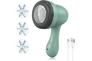 Electric Fabric Shaver, USB Powered Sweater Shaver with 2 Replaceable Stainless Steel Blades, Dual Protection Lint Remover fo