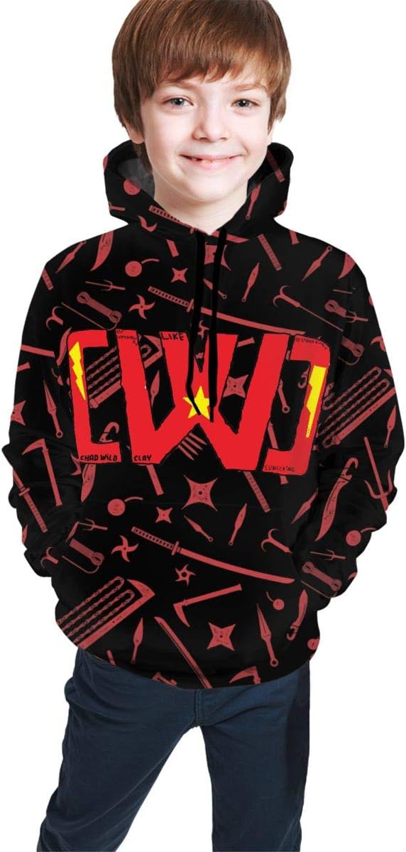 CWC Chad Wild Clay 3D Print Hoodie Sweatshirt Pullover for Boys Girls with Pocket