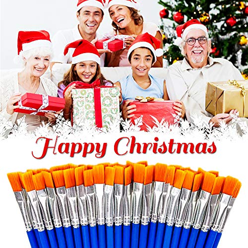 60pcs Paint Brushes Set for Kids Art Paint Party with A Storage Tank, As Birthday, Thanksgiving and Christmas Gifts