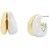 Robert Lee Morris Soho Womens Ribbed Huggie Hoop Earrings