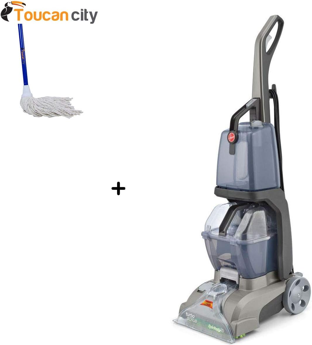 Toucan City String Mop and Hoover Turbo Scrub Upright Carpet Cleaner FH50134