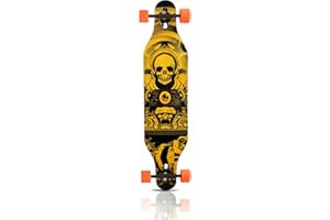 PINESKY 41 Inch Longboard Skateboard 8 Ply Natural Maple Complete Skateboard Cruiser for Cruising, Carving, Free-Style and Downhill with T-Tool