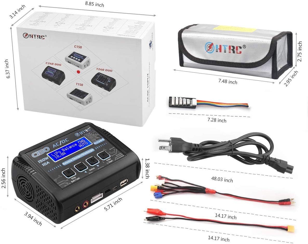 LiPo Charger,Battery Balance Charger Discharger 150W 10A AC/DC for Li-ion/Life/NiCd/NiMH/LiHV/PB/Smart Battery(Battery Charger Adapter): Toys & Games