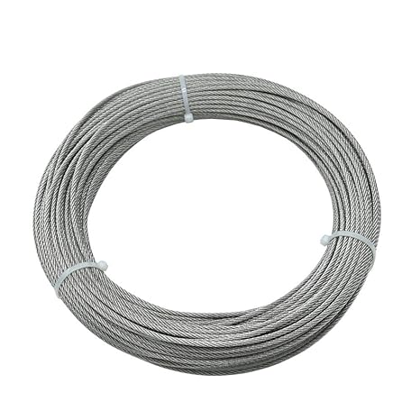 Ecplect - Cable de acero inoxidable de 200 pies de alambre de 1/8" para