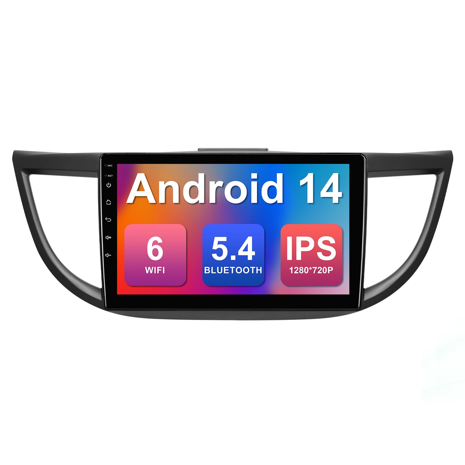 Photo 1 of 2+64G 10.1-inch Android 14 Car Stereo for Honda CR-V CRV 2012-2016 IPS Touchscreen Screen Car Radio with Carplay & Android Auto Support Backup Camera GPS FM Navi BT SWC