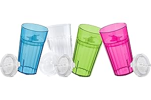 Reflo Smart Cup (Asst 4 colors) Open Training Cup, Toddler Cup, No Suction 6oz, 360 Control-Flow, USA MADE Premium High-Impact Plastic