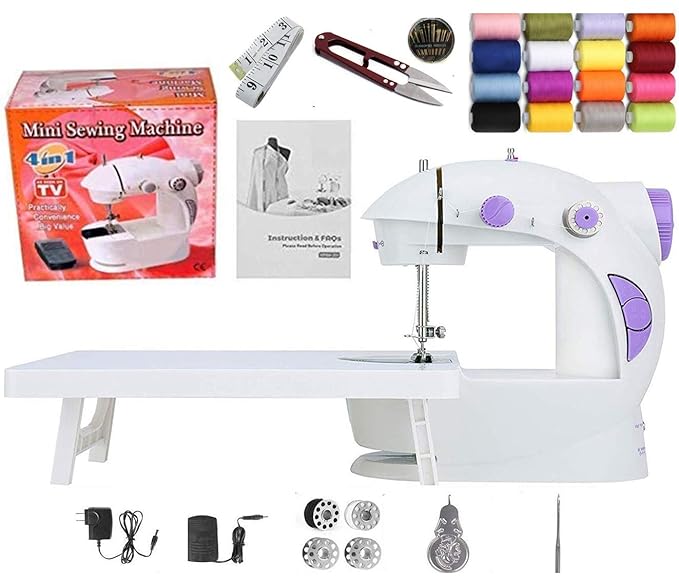 Vivir Portable Electric Sewing Machine with Extension Board and Sewing Kit