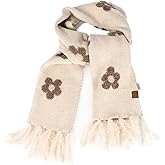 C.C Fall Winter Mulitcolored Flower Print Woven Scarf for Women