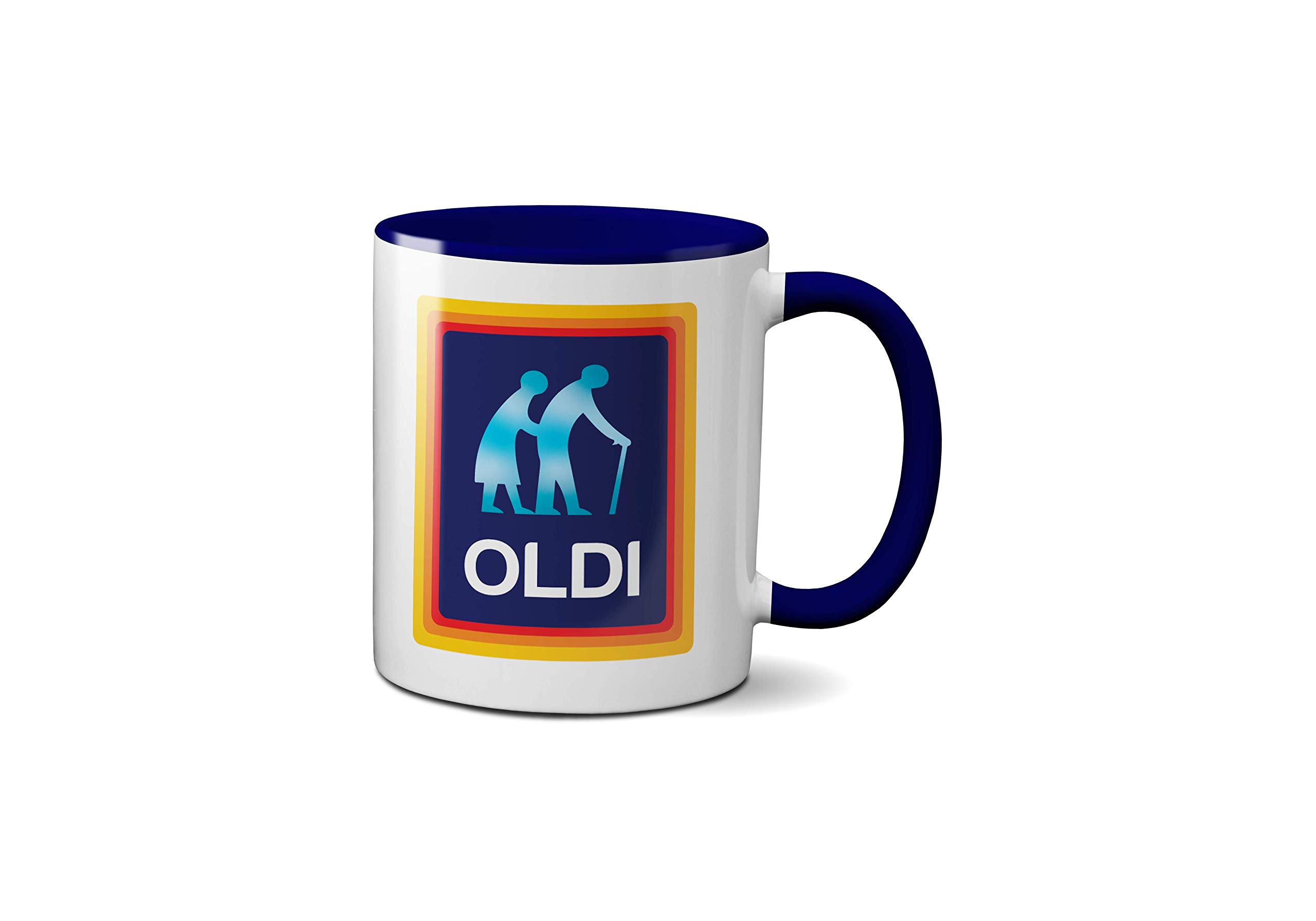 SMARTYPANTS Oldi Mug- Birthdays Christmas Funny Gift Presents Celebration Novelty Old Large Heavy Duty Handle Dino Coated Dishwasher/Microwave Safe Sublimation Ceramic (Colbalt Blue Prime)
