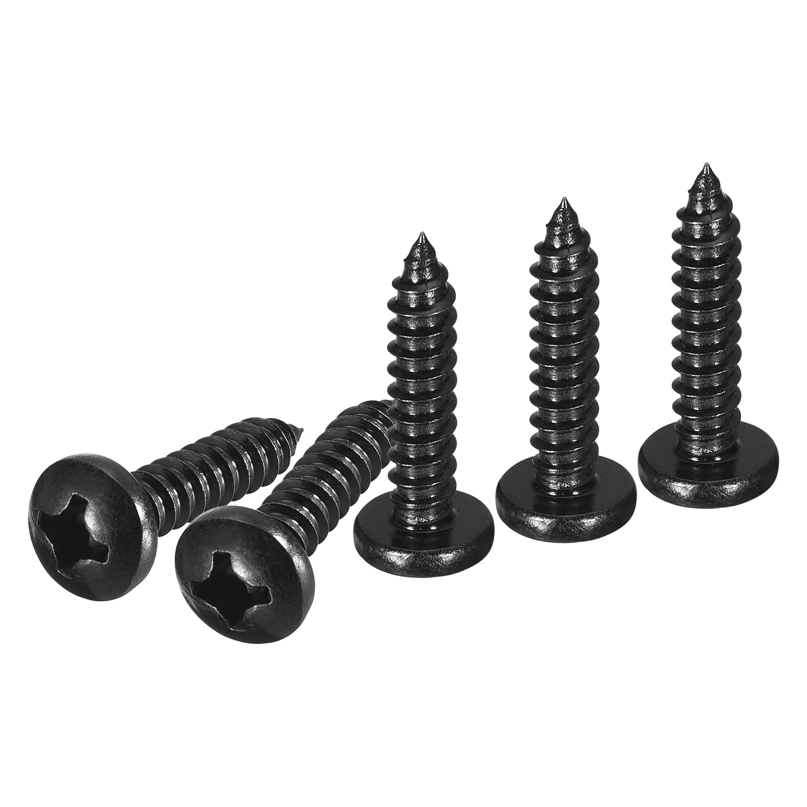 DTGN #12x1" Phillips Pan Head Self-tapping Screw - 50Pack - Black Oxide 304 Stainless Steel Sheet Metal Screws Wood Screws — image 1