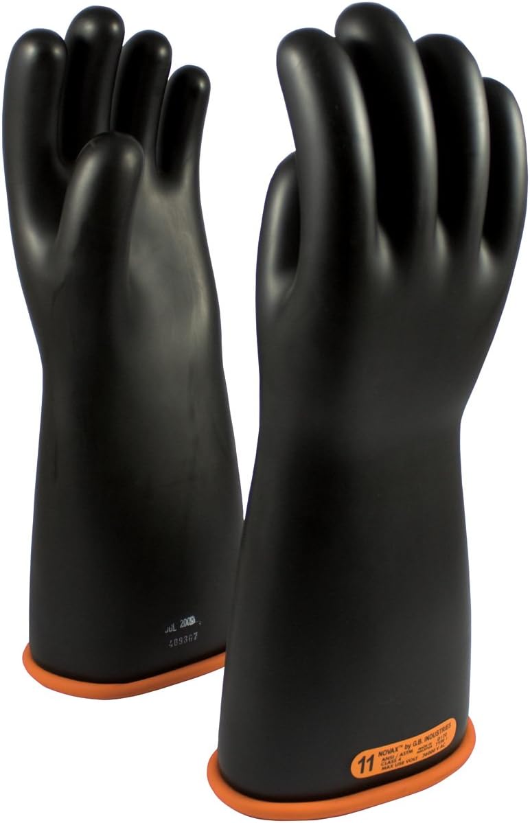 NOVAX 155-4-16/10 Class 4 Rubber Insulating Glove with Straight Cuff, 16"