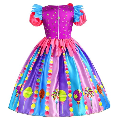Rainbow Candy Tutu Dress for Girls Candy Land Themed Party Princess Costume  with Candy Headband for Toddler Kids Girl Halloween Birthday Party Dress up  Fancy Cosplay Photo Shoot Short Sleeves 3-4Y in