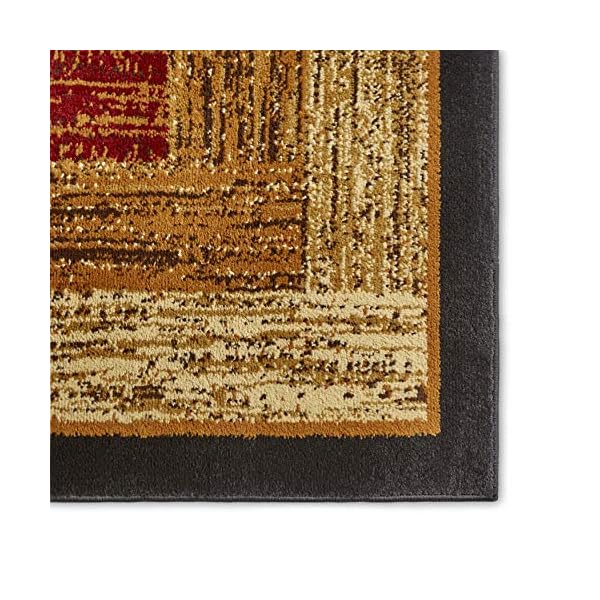 Home Dynamix Vega Modern Area Rug, Geometric Black/Brown/Red 3'3"X5'2