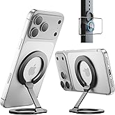 SUPERONE [2026 Upgraded] Magnetic Phone Grip for MagSafe Kickstand, Removable Gym Dual-Side Magnetic Phone Holder Mag Safe Phone Stand for iPhone 17/16/15/14/13/12 MagSafe Case, Fit MagSafe Car Mount