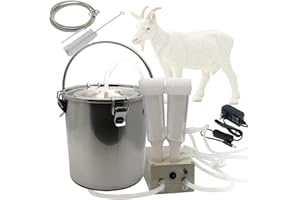 Hantop 3L Goat Milking Machine,Portable Pulsation Vacuum Pump Goat Milker Livstock Milking Machine (Basic Model)