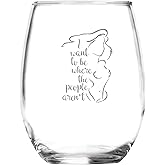 I Want to be Where the People Aren't - 15 oz Stemless Wine Glass Gift - Ideal for Little Mermaid Fan - Ariel Inspired - Funny Birthday Christmas or Movie Themed Gifts - Introvert Humor - Gag - Classic