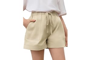 blibean Teen Girls Cotton Elastic Waist Shorts with Pocket Size 6-15 Years