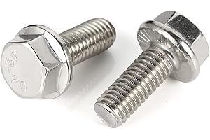MELLEWELL 40 PCS M6 x 12mm Flanged Hex Head Bolts Flange Hexagon Screws, Stainless Steel A2, DIN 6921