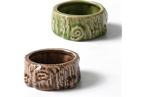Zhilishu Hamster Food Bowl, 2 Packs Ceramic Tree Hamster Bowls Guinea Pig Food Dish Water Bowls for Gerbil Mouse Chinchilla Hedgehog