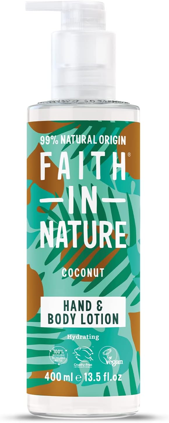 Faith In Nature Coconut Hand & Body Lotion 400 ml Vegan Cruelty Free SLS