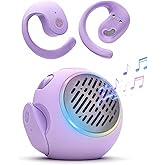 Open Ear Headphones Over the Ear Earbuds Wireless for Kids, Waterproof Small Mini Portable Bluetooth Speaker with Earbuds, OWS Hanging Earphones Air Bone Conduction Headphones 5.4 Bluetooth Headset