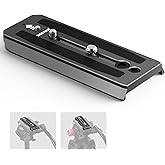 Neewer 501PL Tripod Fluid Head Quick Release Plate, Camera Mounting Plate with 1/4" and 3/8" Screws, Anti Off Pin for GM001 GM002 GM006 Fluid Heads, QR5