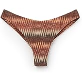 CALZEDONIA Woman's Golden Chevron Brazilian Swimsuit Bottoms