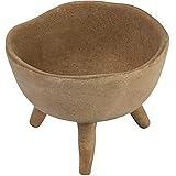 Boho Terracotta Footed Planter with Organic Edge, Matte Taupe