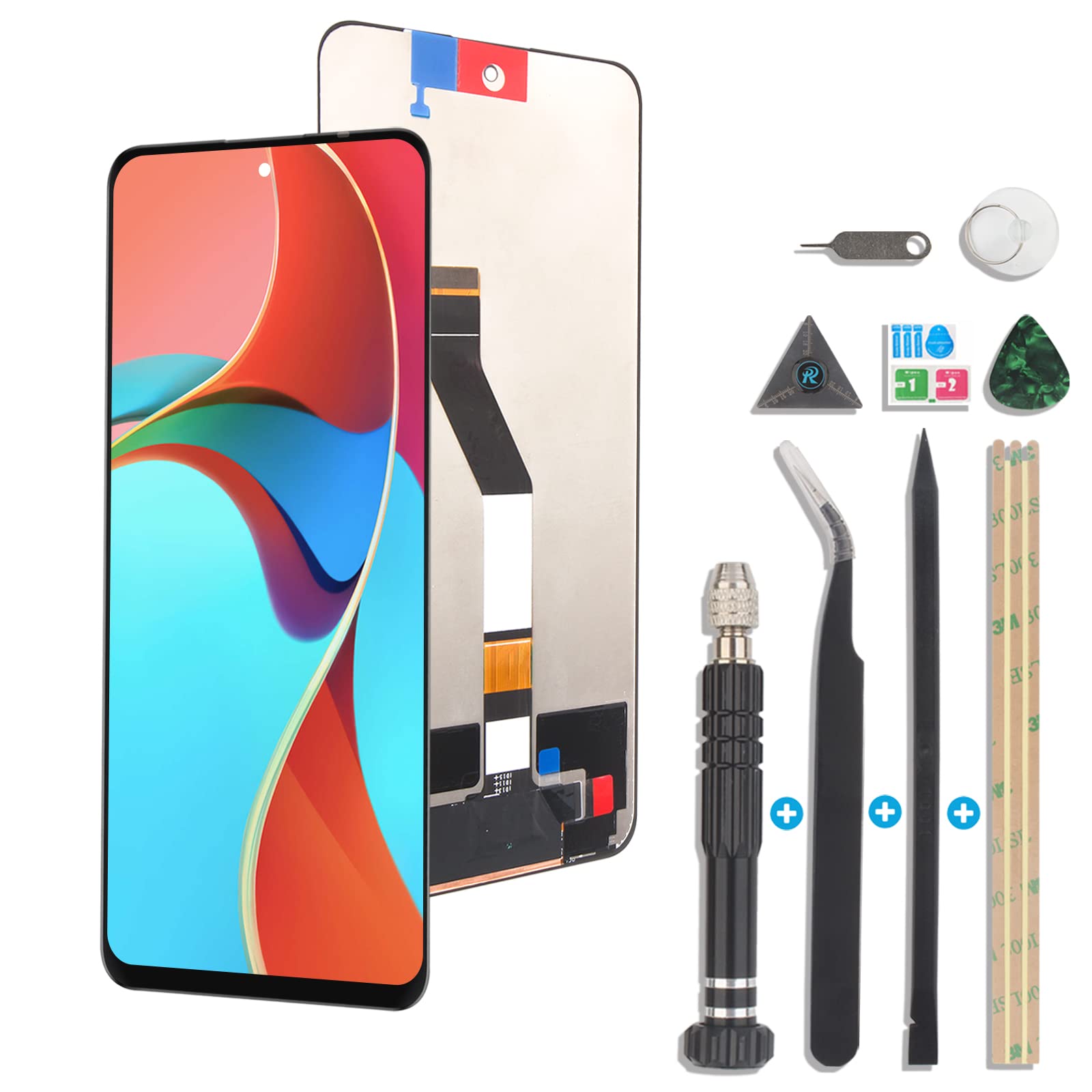 RongZy For Xiaomi Poco M4 Pro 5G LCD Screen Replacement for Xiaomi Poco M4 Pro 5G 21091116AG MZB0BGVIN Touch Screen Digitizer Display with Tools (Black)