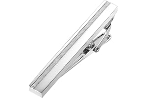 TAIGRAMA Tie Clips for Men Silver Gold Gun Black, 2 Inch Tie Bar Tie Pins and Clips for Skinny Ties and Regular Ties, Unique Men Tie Clip Tie Clasp Suitable for Wedding Business Father's Day Gift