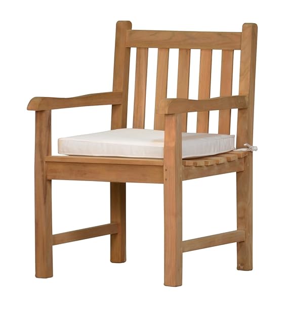 Kai Wiechmann 2er Set Gartenstuhl-Auflage „Kanaria“ aus 100% Polyester 6 cm dick 50 x 45 cm, (weiß) Polster für Stuhl