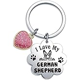 Fmekosdz German Shepherd Gifts German Shepherd Inspired Keychain Dog Themed Gifts for Dog Dad Owner Jewelry