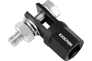 KickFun 1/2" Scissor Jack Adapter Drill Adapter for Use with 1/2 Inch Drive/Impact Drills/Ratchet or Standard Drive Sockets or 13/16 Inch Lug Wrench/Tire Iron Make Jacks Lifting Easier (1Pc Set Black)