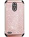 LG Stylo 3 Case, LG Stylo 3 Plus Case, LG Stylus 3 Case, BENTOBEN Glitter 2 in 1 Hybrid Hard PC Laminated with PU Leather Shockproof Protective Case for LG Stylo 3/Stylo 3 Plus/LG LS777, Rose Gold